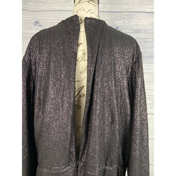 Lane Bryant Surplice Ombre Foil Dress Womens 26 Faux Wrap Elastic Waist Sparkle - Picture 4 of 12